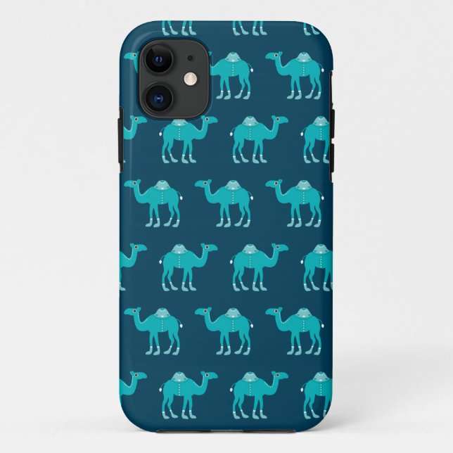 Blue arabic india camel pattern Case-Mate iPhone case (Back)