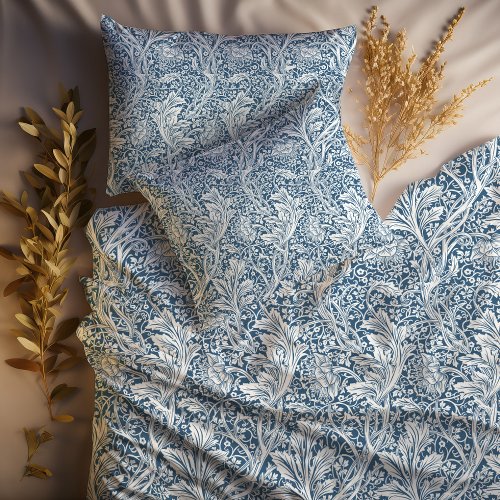Blue Arcadia William Morris Hawthorn Leaf Pattern Duvet Cover