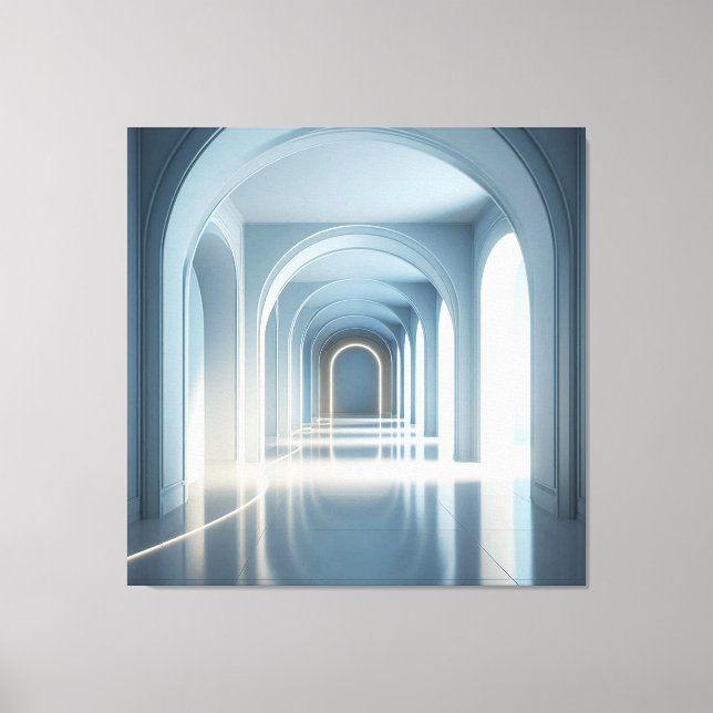 Blue Arch Corridor” Canvas Print (Front)
