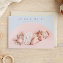 Blue Arch Frame Birth Announcement Card