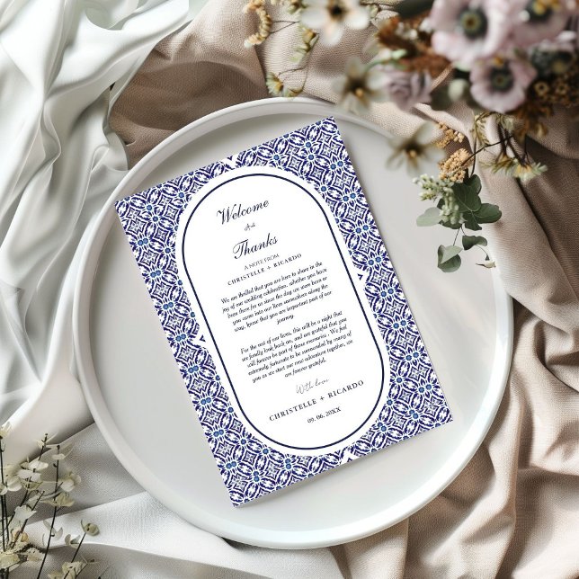 Blue Arch Mexico Welcome & thank you Wedding note  (Creator Uploaded)
