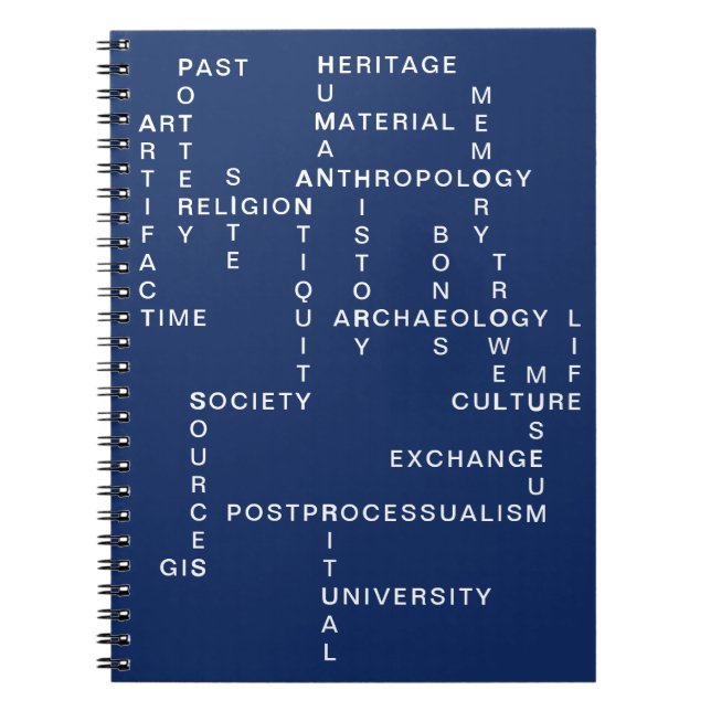 Blue Archaeology & Anthropology Crossword Puzzle Notebook (Front)