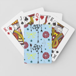 Blue Archery Bows Arrows and Targets Playing Cards