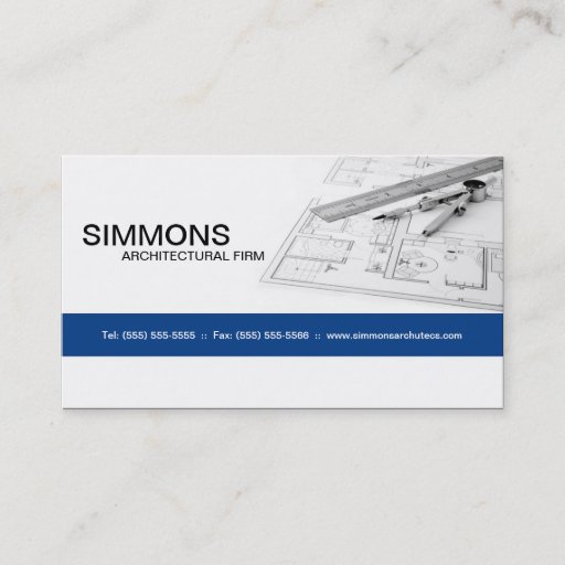 Customizable Blue Architectural Blue Print Business Card
