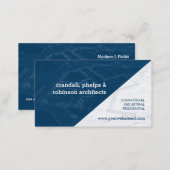 Blue Architectural Blueprint Business Card (Front/Back)