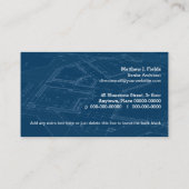 Blue Architectural Blueprint Business Card (Back)