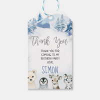 Blue Arctic Onederland Birthday Thank You