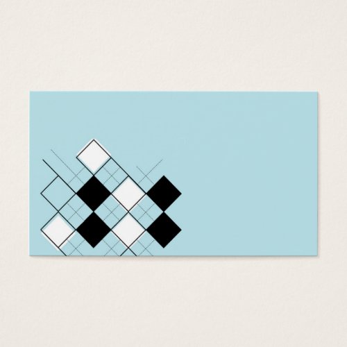 blue argyle business card template