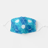 Blue Argyle and Golf Balls face mask