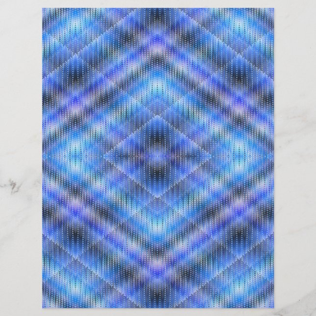 Blue Argyle Bulk Scrapbook Paper Pages (Front)