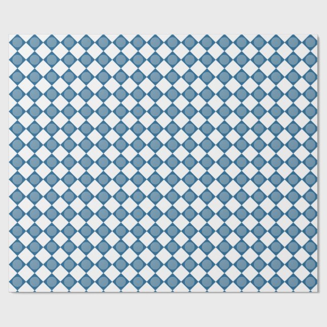 Blue Argyle Golf Pattern Wrapping Paper (Flat)