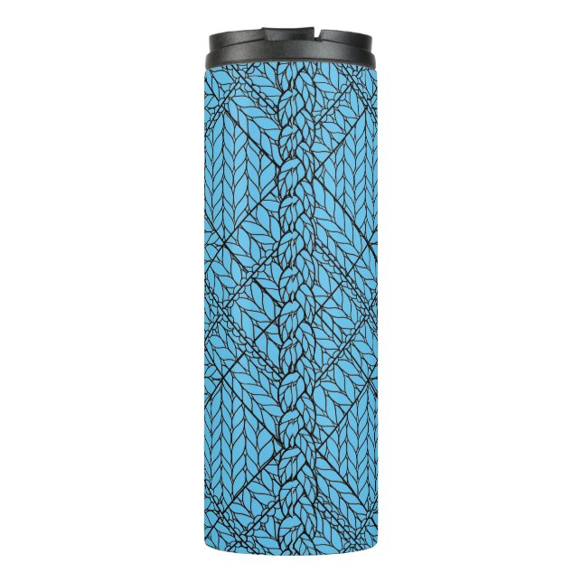 BLUE ARGYLE KNIT Thermal Tumbler (Back)