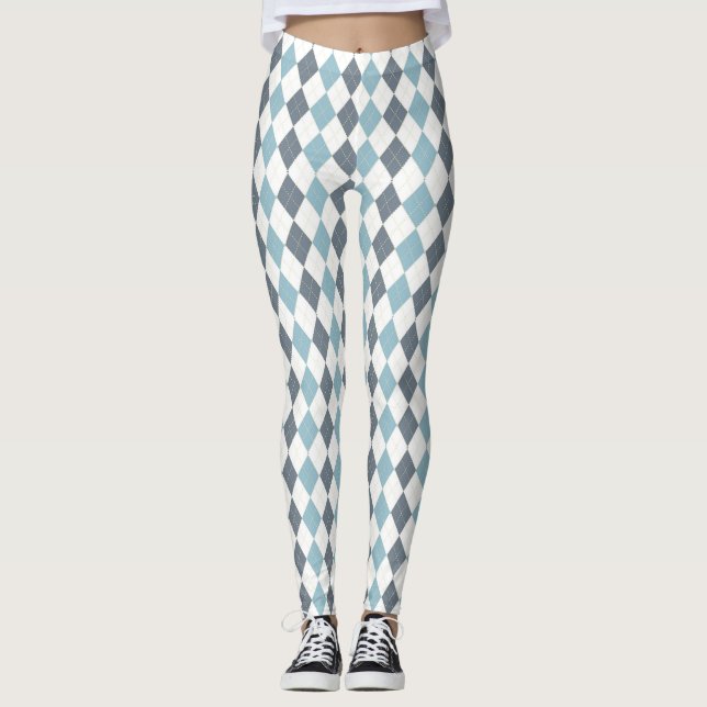Blue Argyle Leggings (Front)
