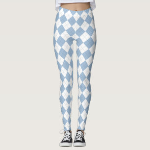 Blue Argyle Leggings