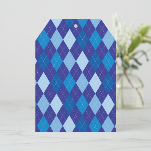 Blue argyle pattern (Standing Front)