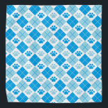 Blue Argyle Paw Print Pattern Bandana<br><div class="desc">Introducing our stylish blue and white argyle design featuring adorable paw prints, the perfect blend of sophistication and pet-inspired charm. This eye-catching design combines the classic argyle pattern with playful paw prints, creating a unique and fashionable look. The argyle pattern exudes a timeless and refined aesthetic, while the whimsical paw...</div>