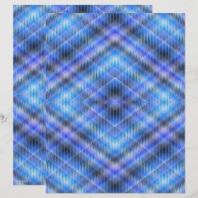 Blue Argyle Scrapbook Paper 2-Sided Page (Front/Back)