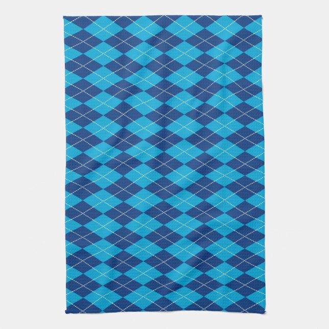 Blue Argyle Towel (Vertical)