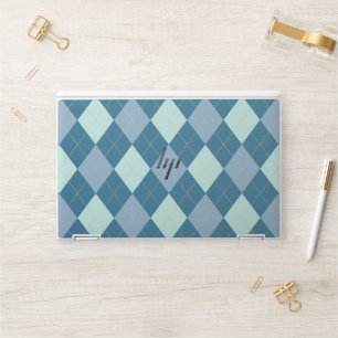 Blue Argyle Vintage Pattern HP Laptop Skin