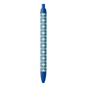 Blue Argyle Vintage Pattern Pen