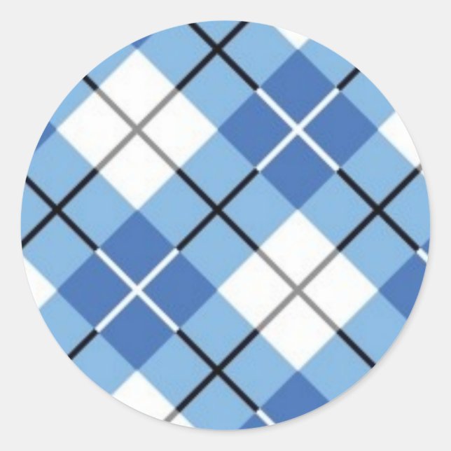 BLUE ARGYLE VINTAGE STICKERS (Front)