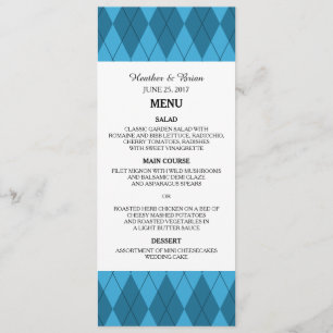 Blue Argyle Wedding Menu