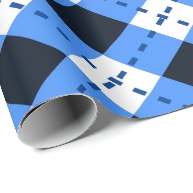 Blue Argyle Wrapping Paper (Roll Corner)