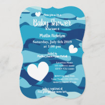 Blue Camo Baby Shower Invitations Zazzle