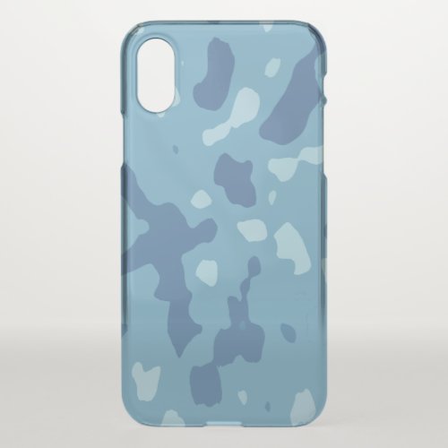 Blue Army Camouflage Pattern iPhone XS Case