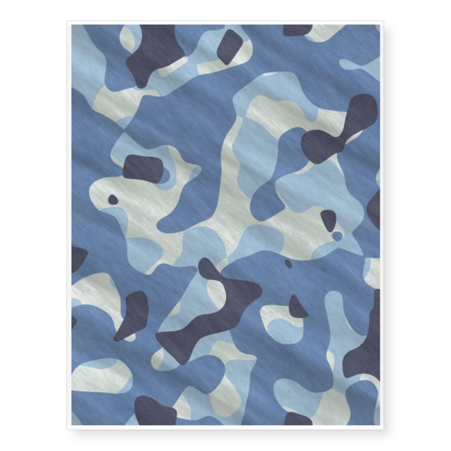 Blue Army Camouflage Temporary Tattoos (Front)