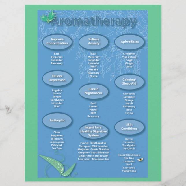 Blue Aromatherapy Chart Flyer (Front)