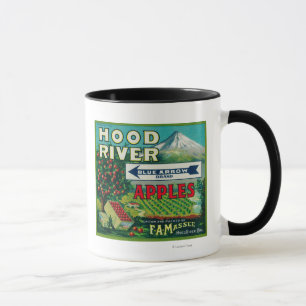 Blue Arrow Apple Crate LabelHood River, OR Mug