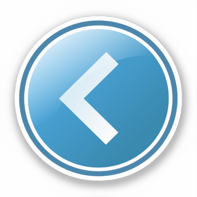 Blue Arrow Button - Left Sticker (Front)