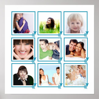 Blue Arrow Frames Your Photos Instagram Poster
