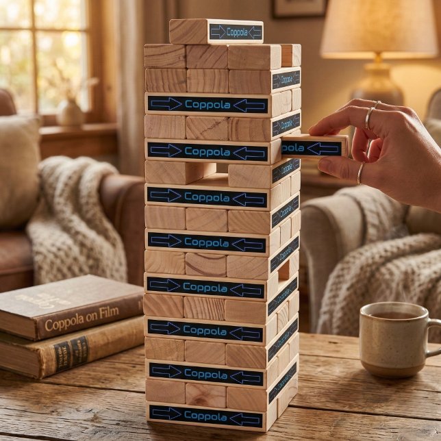 Blue Arrow Personalized Game Topple Tower (A familiar tabletop game customized for your living room.)