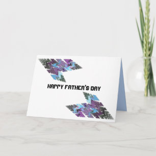 Blue Arrow Shaped Fractal Art Father's Day Card