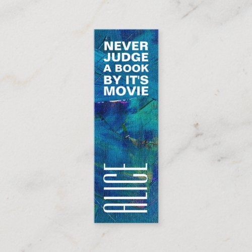 Blue Art Bookmark Mini Business Card