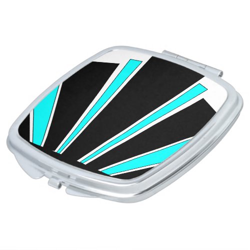 Blue Art Deco Design Compact Mirror