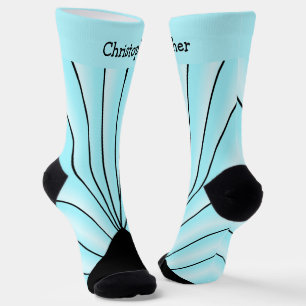 Blue Art Deco Design Socks