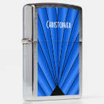 Blue Art Deco Design Zippo Lighter