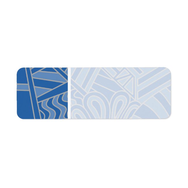 Blue Art Deco Style Design. Label (Front)
