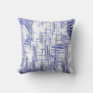 Blue Art Deco Throw Pillow