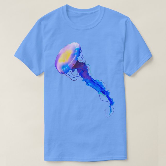 Blue art jellyfish T-Shirt (Design Front)