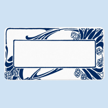 Blue Art Nouveau Label
