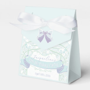 Blue Art Nouveau Princess Birthday Favor Boxes