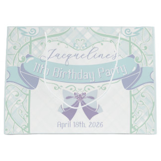 Blue Art Nouveau Princess Birthday Large Gift Bag