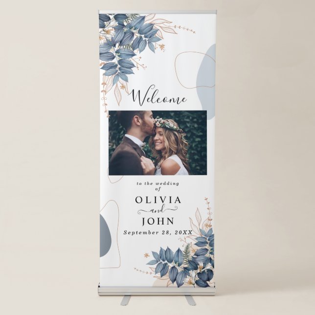 Blue Art Rustic Romance Special Retractable Banner (Front)