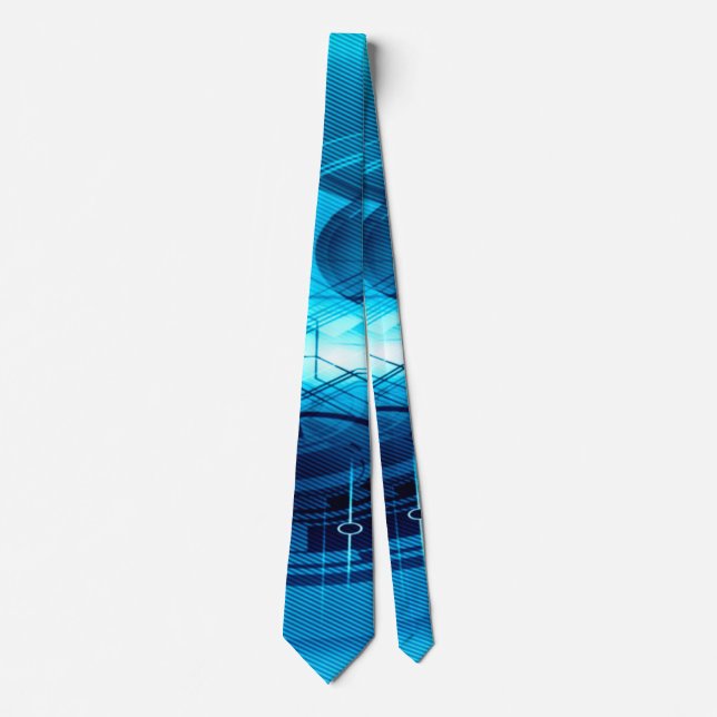 Blue Artificial Intelligence Abstract Neck Tie (Front)
