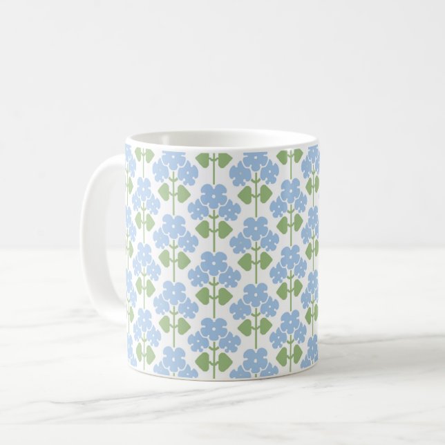 Blue Arts & Crafts Primroses Coffee Mug (Front Left)
