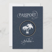 Blue Aruba Passport Invitation (Back)